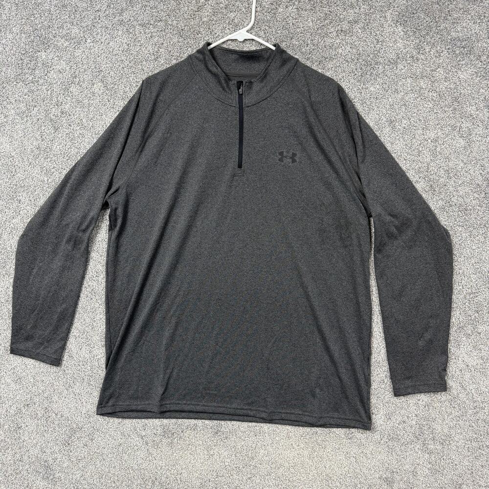 Under Armour Pullover Mens XL Gray HeatGear Loose 1/4 Zip Long Sleeve Athletic